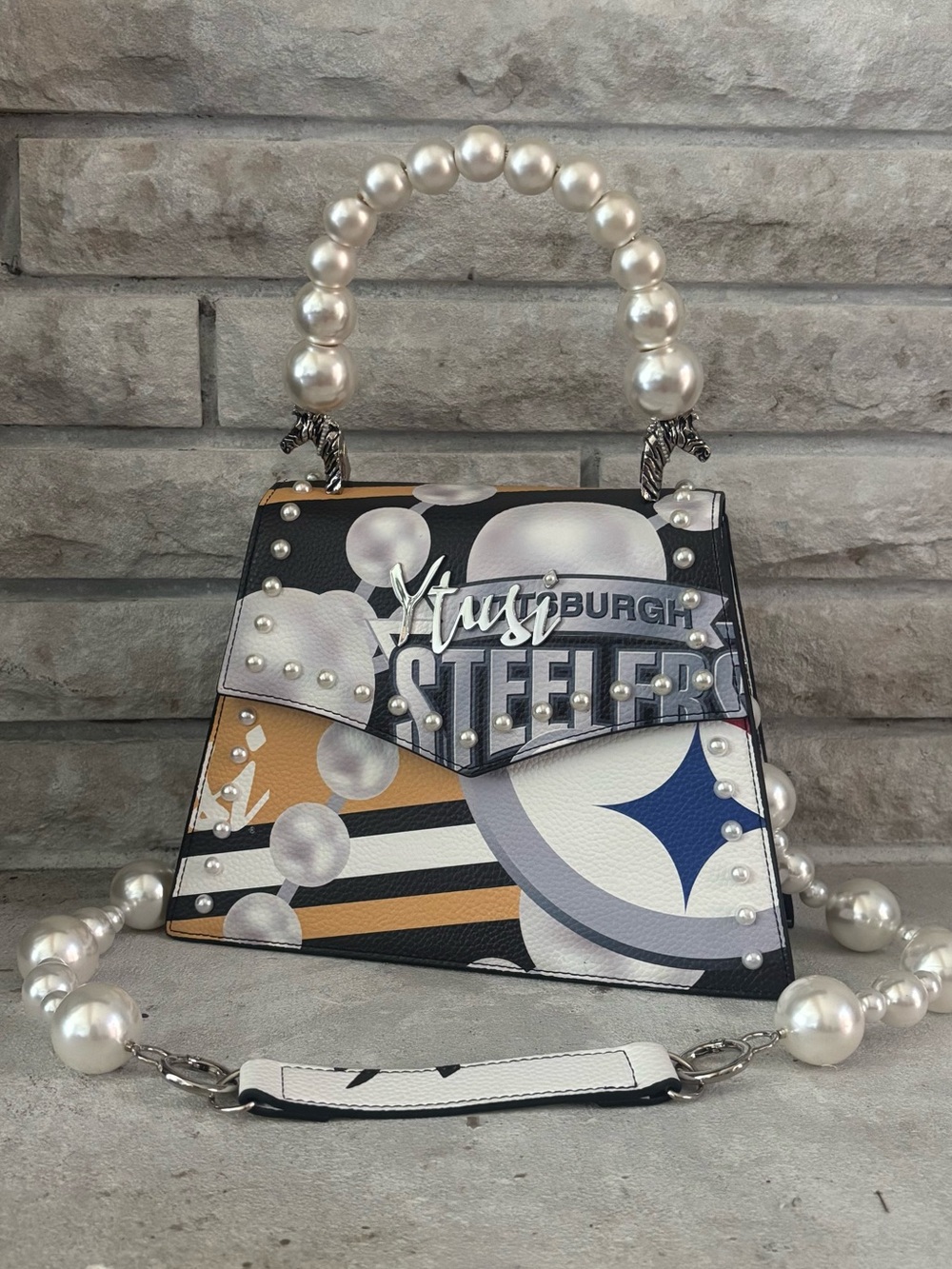 YTUSI House of Pearls Pittsburgh Steelers NWT Handbag & Coin Purse Set - Picture 4 of 14